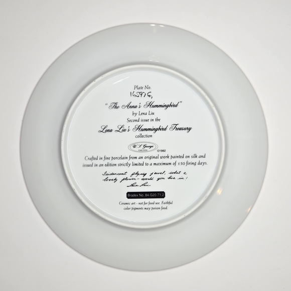 Floral Hummingbird Dinner Plate - Picture 5 of 8